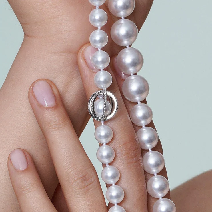 Rhodium Plated 925 Sterling Silver Pearl Pendant Necklace - STP00929 - Image 3