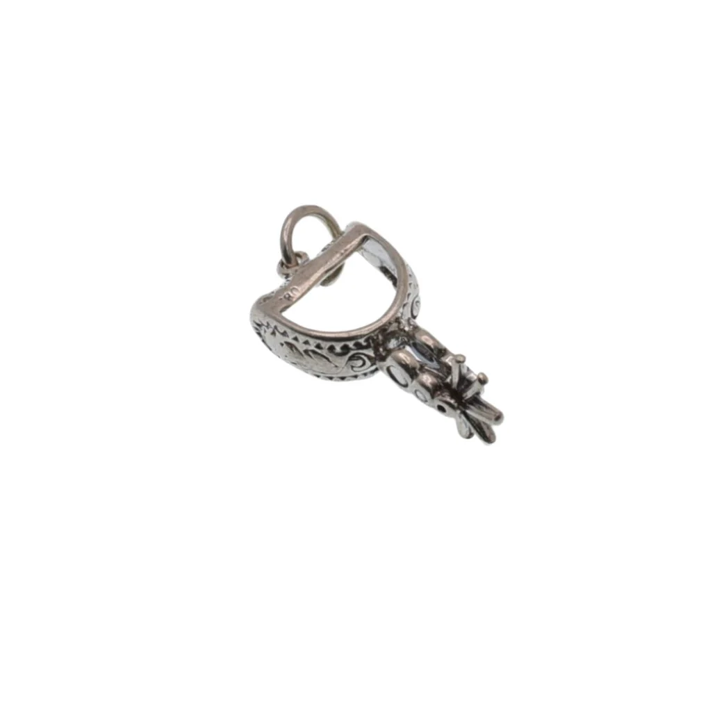 925 Silver Oxidized Cowboy Spur Charm- CHARM0060 - Image 2