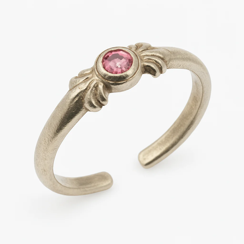 925 Sterling Silver Adjustable Colored CZ Accent Toe Ring - TR330 - Image 3