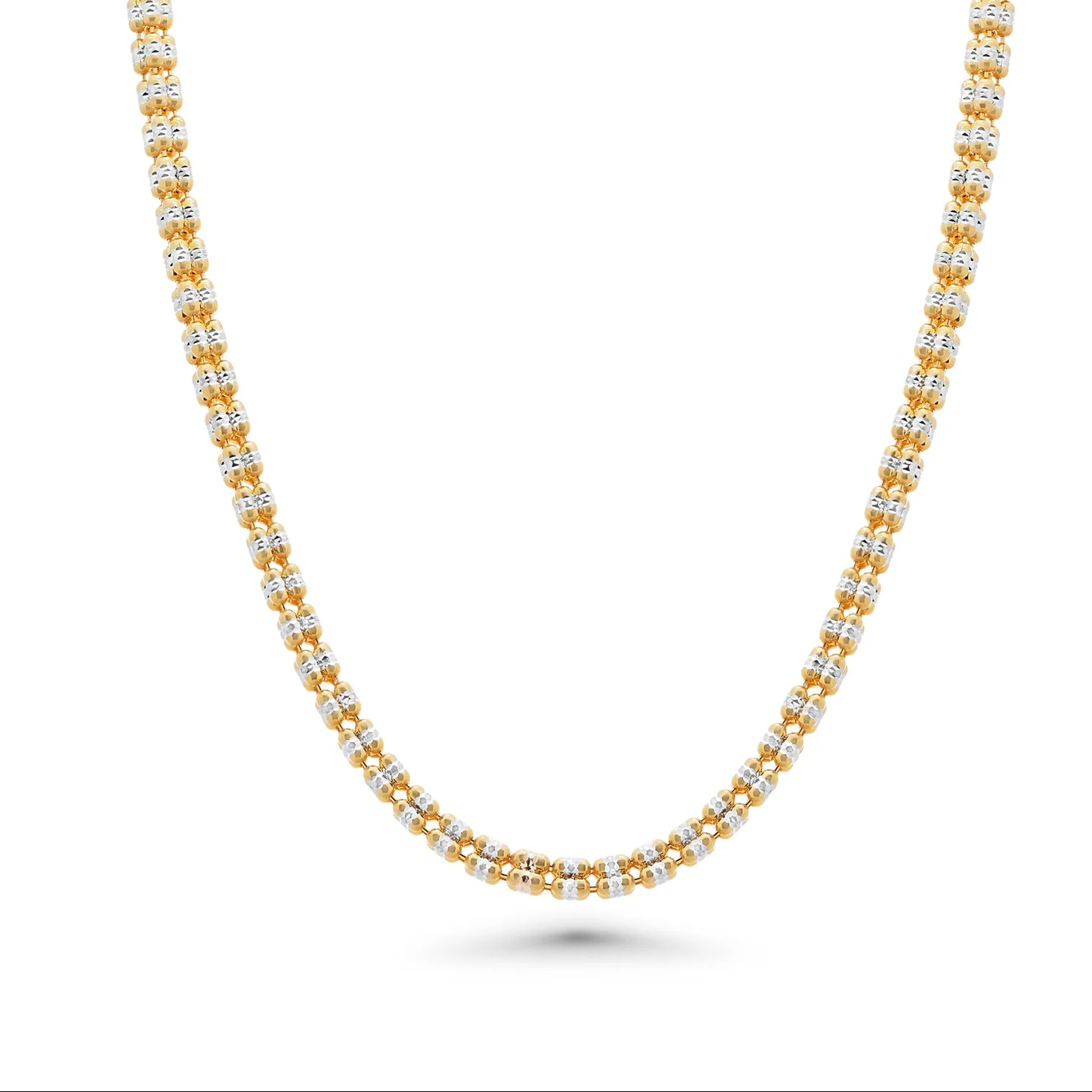 925 Sterling Silver Diamond Cut Ice Four Sided Chain or Bracelet - Image 2