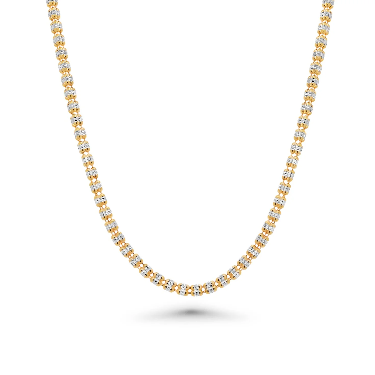 925 Sterling Silver Diamond Cut Ice Three Sided Chain or Bracelet - Image 2