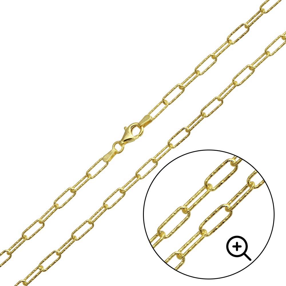 925 Sterling Silver Diamond Cut Paperclip Chain - Image 4