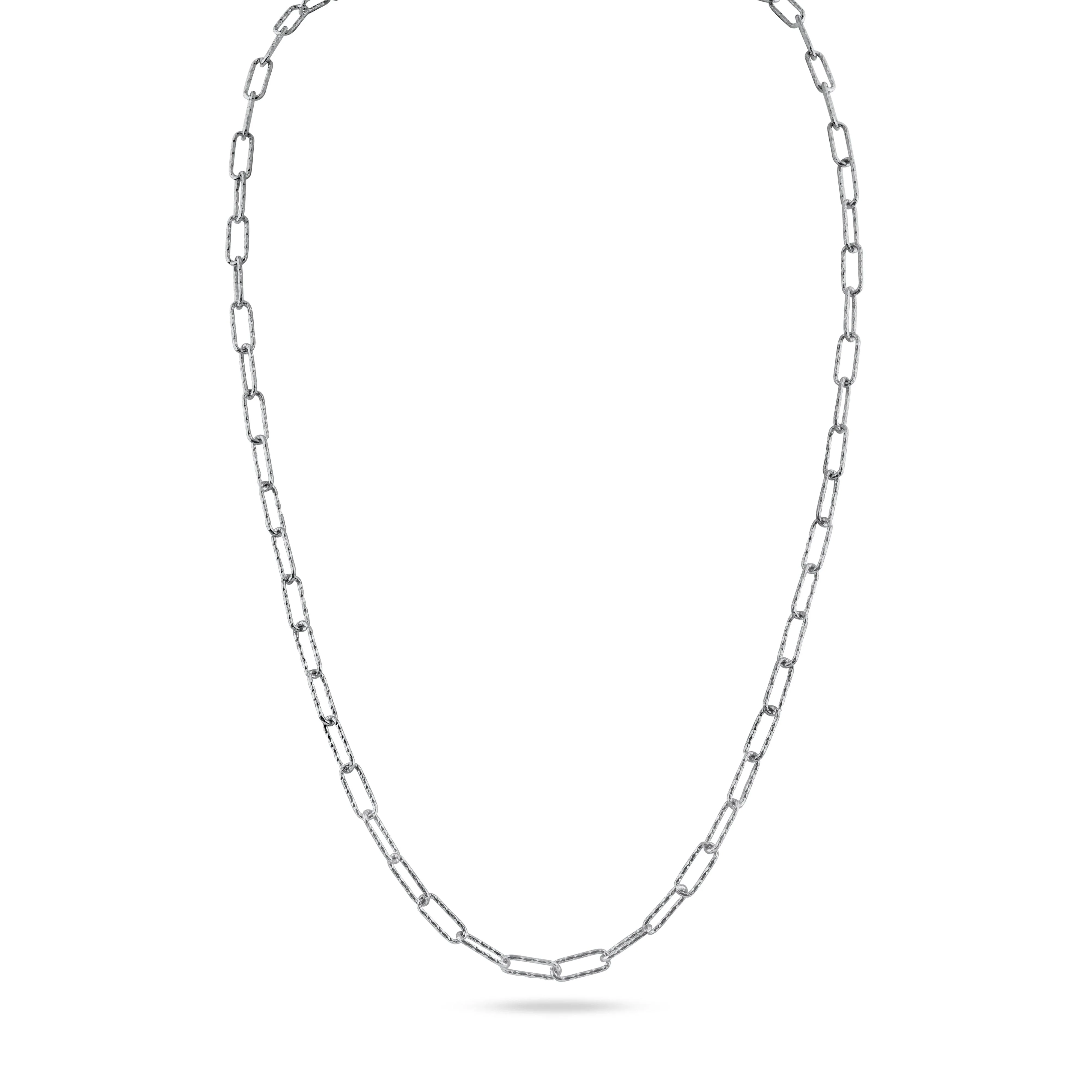 925 Sterling Silver Diamond Cut Paperclip Chain - Image 8