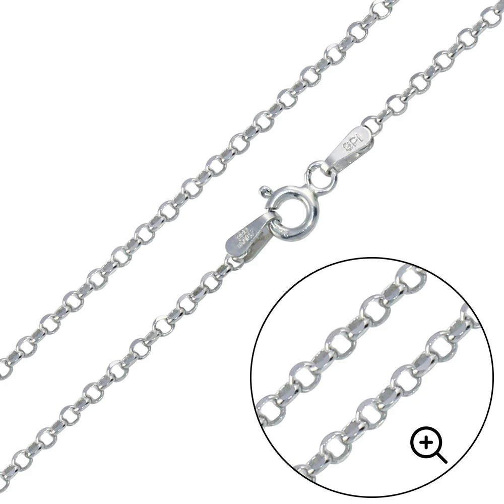 925 Sterling Silver Diamond Cut Round Rolo Chain - Image 2