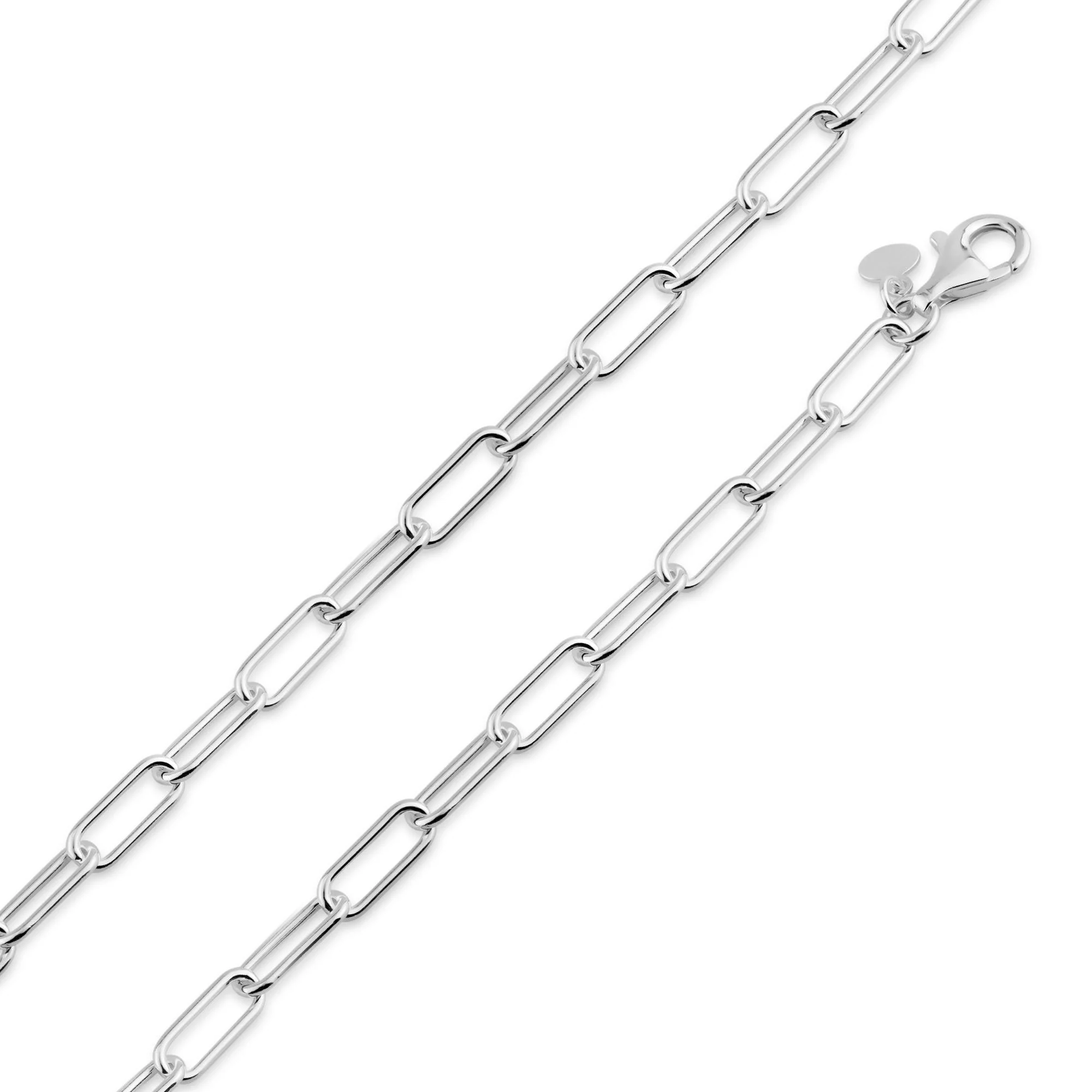 925 Sterling Silver Flat Edge Paperclip Chain or Bracelet - Image 3
