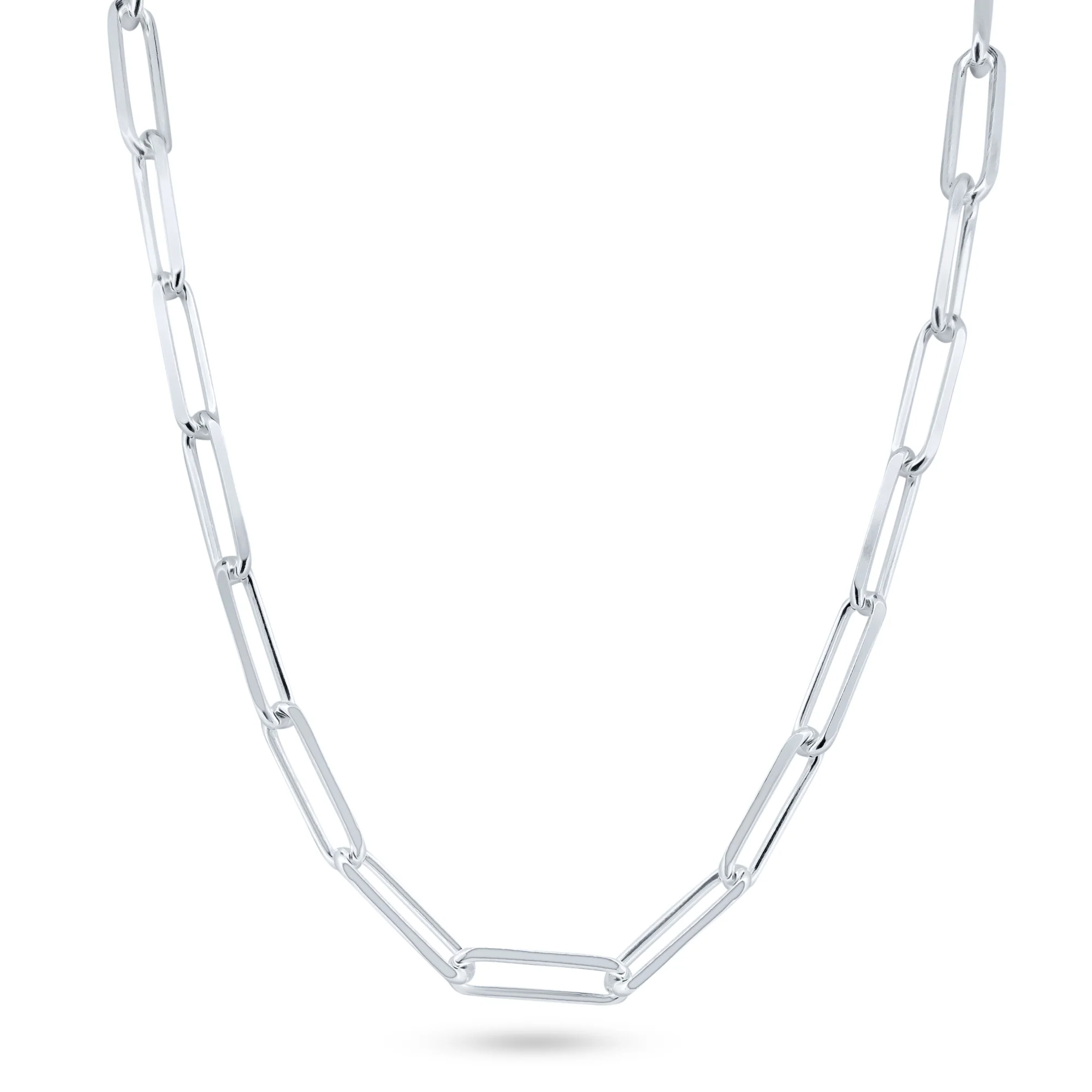 925 Sterling Silver Flat Edge Paperclip Chain or Bracelet - Image 4
