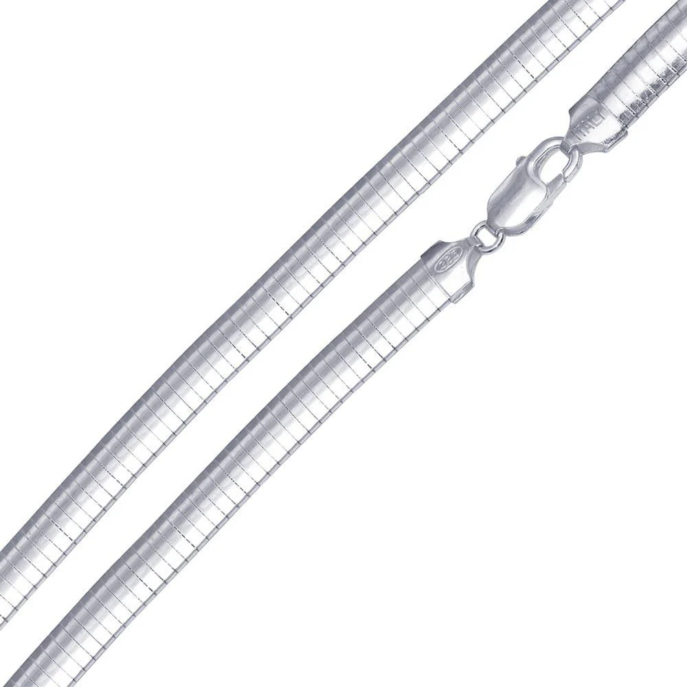925 Sterling Silver Flat Omega Chain