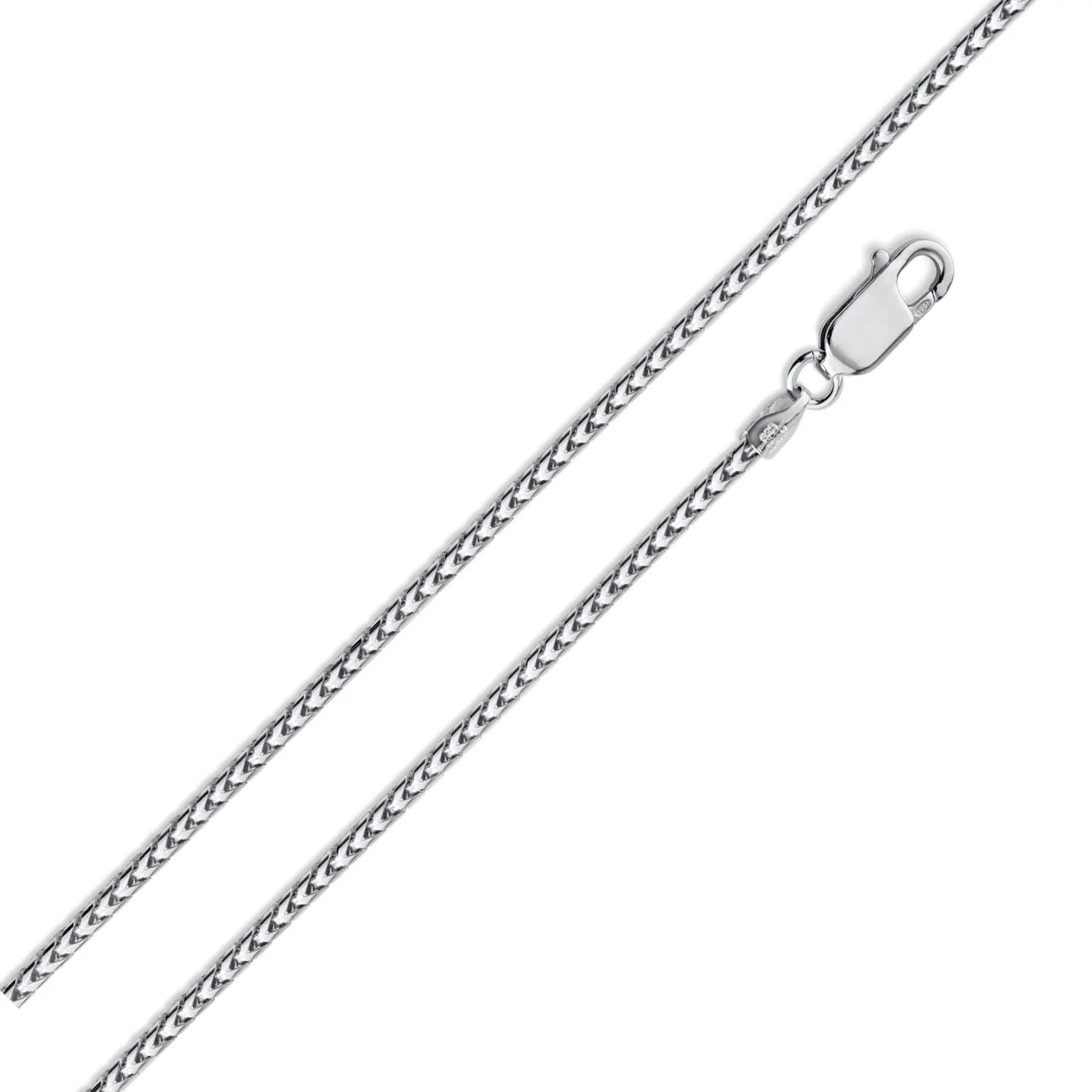 925 Sterling Silver Square Franco Chain or Bracelet - Image 2