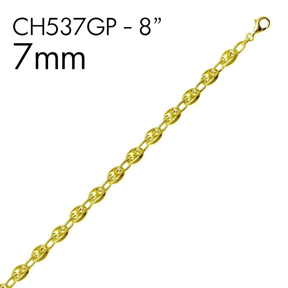 925 Sterling Silver Puffed Marina Chain or Bracelet - Image 4