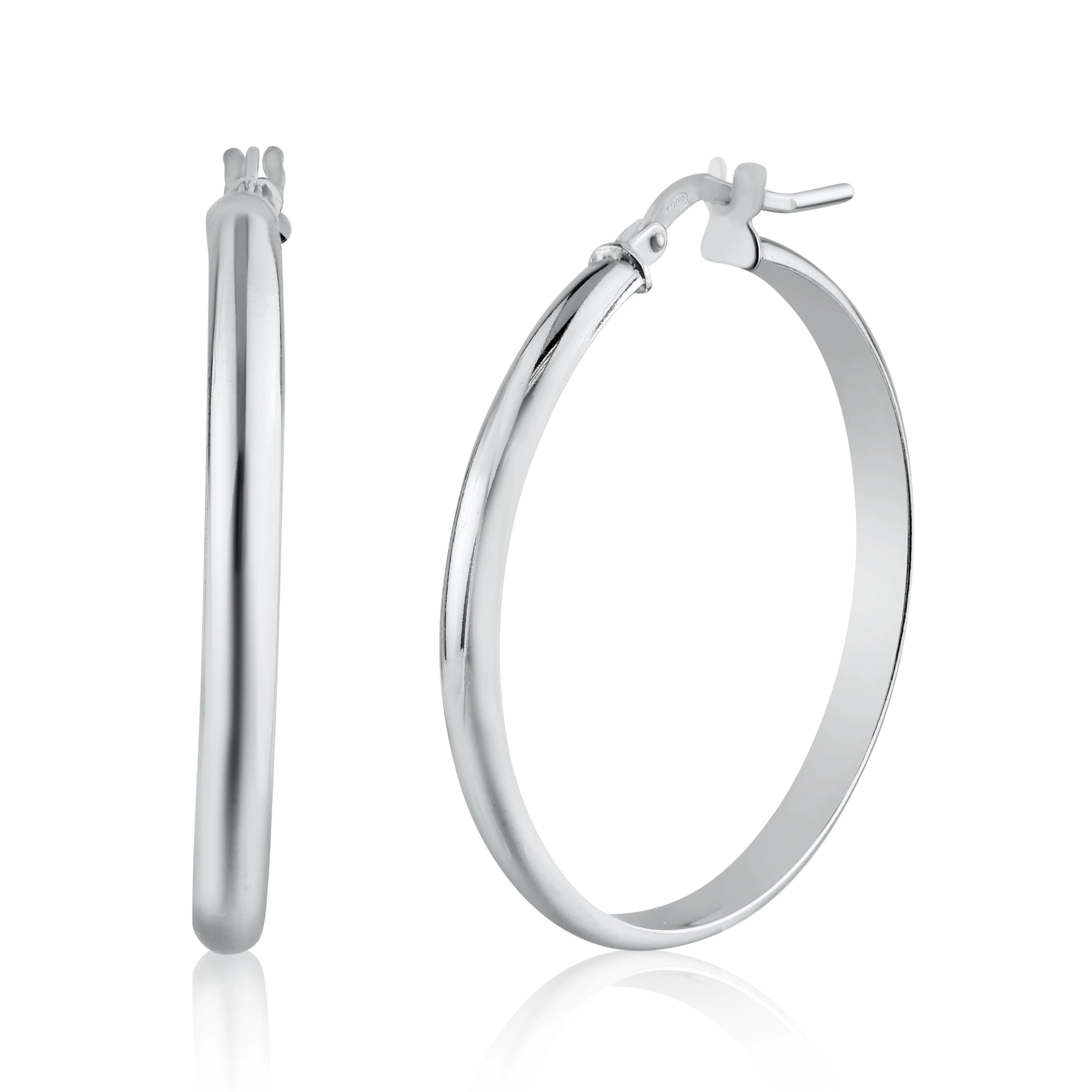 925 Sterling Silver Silver Dome 3.5mm Hoop Earring - ARE00027 - Image 5