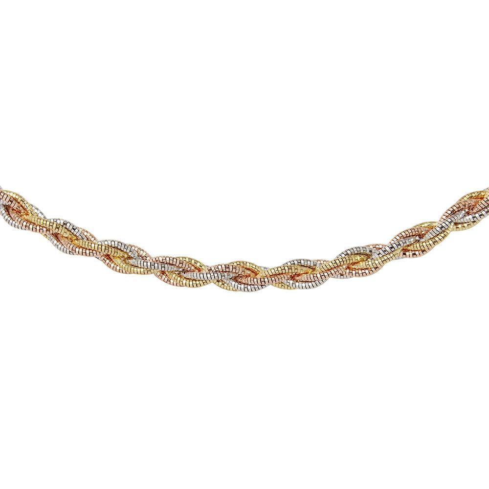 925 Sterling Silver Six Layer Twisted Omega Spring Chain - Image 4