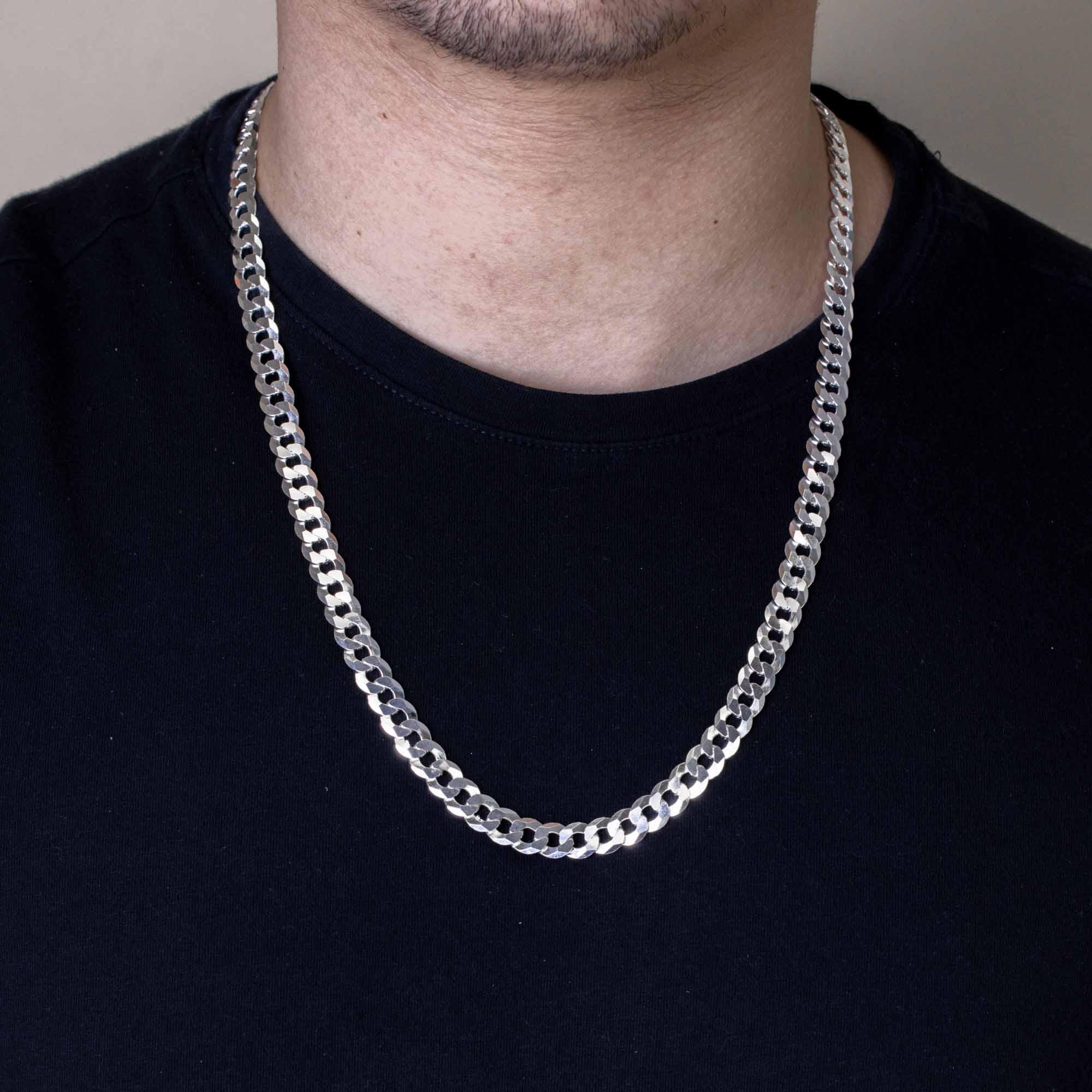 925 Sterling Silver Super Flat Curb Chain or Bracelet - Image 14