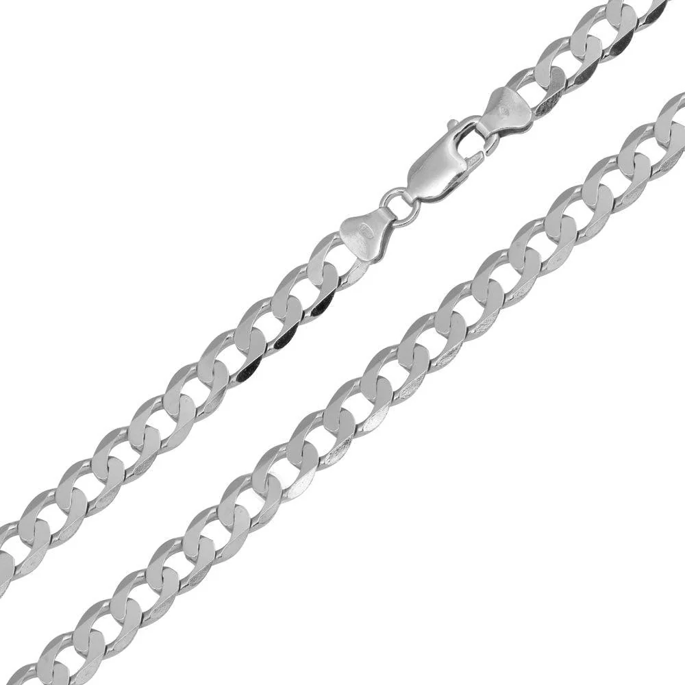 925 Sterling Silver Super Flat Curb Chain or Bracelet - Image 2