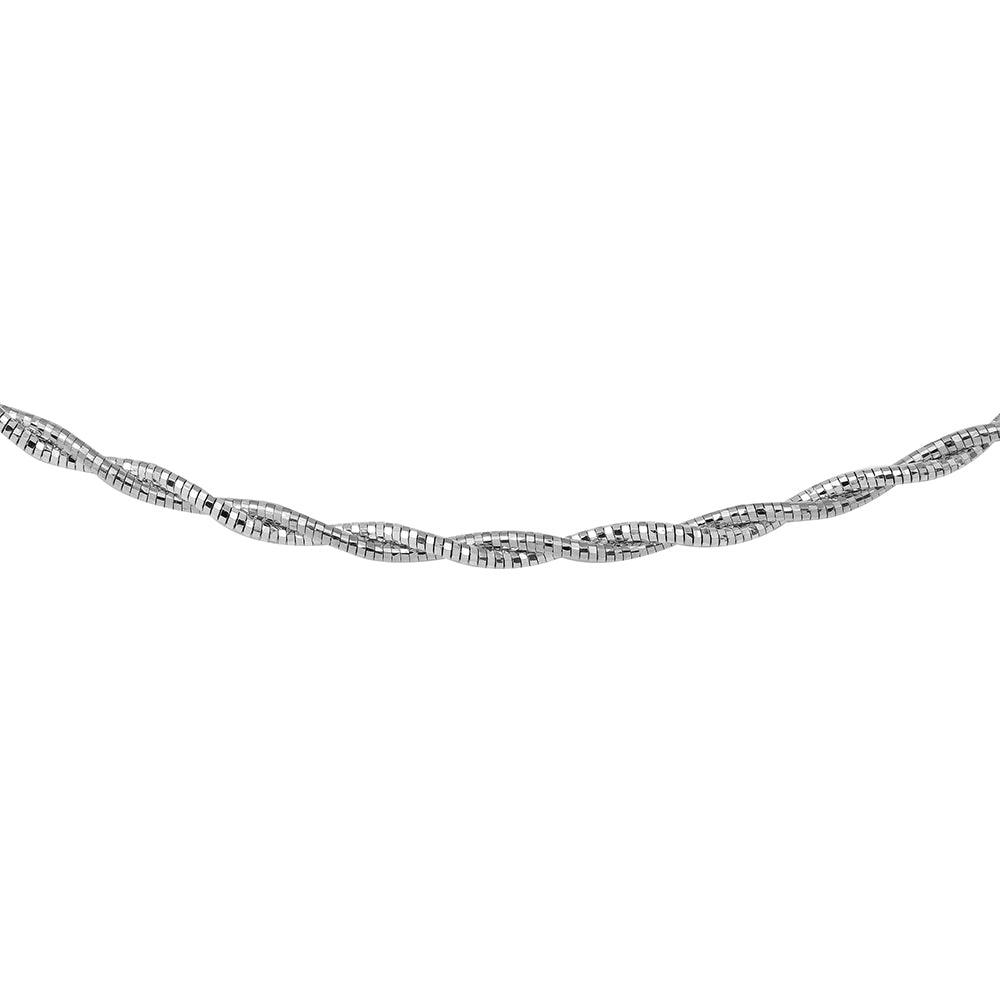 925 Sterling Silver Two Layer Twisted Omega Spring Chain - Image 2