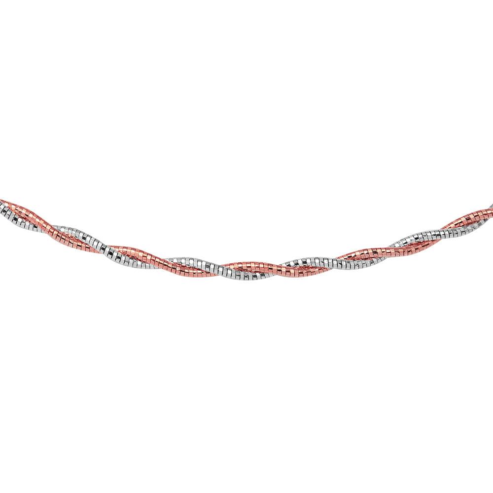 925 Sterling Silver Two Layer Twisted Omega Spring Chain - Image 4