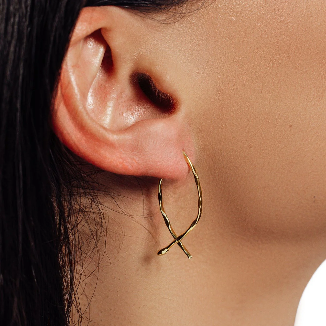 Gold Plated 925 Sterling Silver Fish Earring - STE01182GP - Image 2