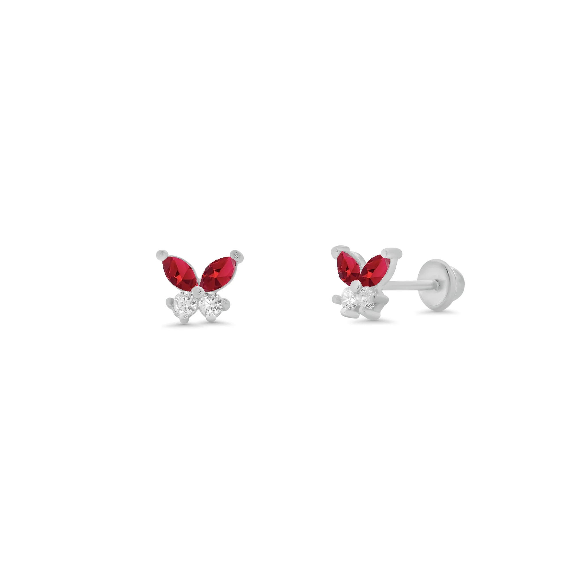 High Polished 925 Silver CZ Butterfly Earring - SIL00005 - Image 3