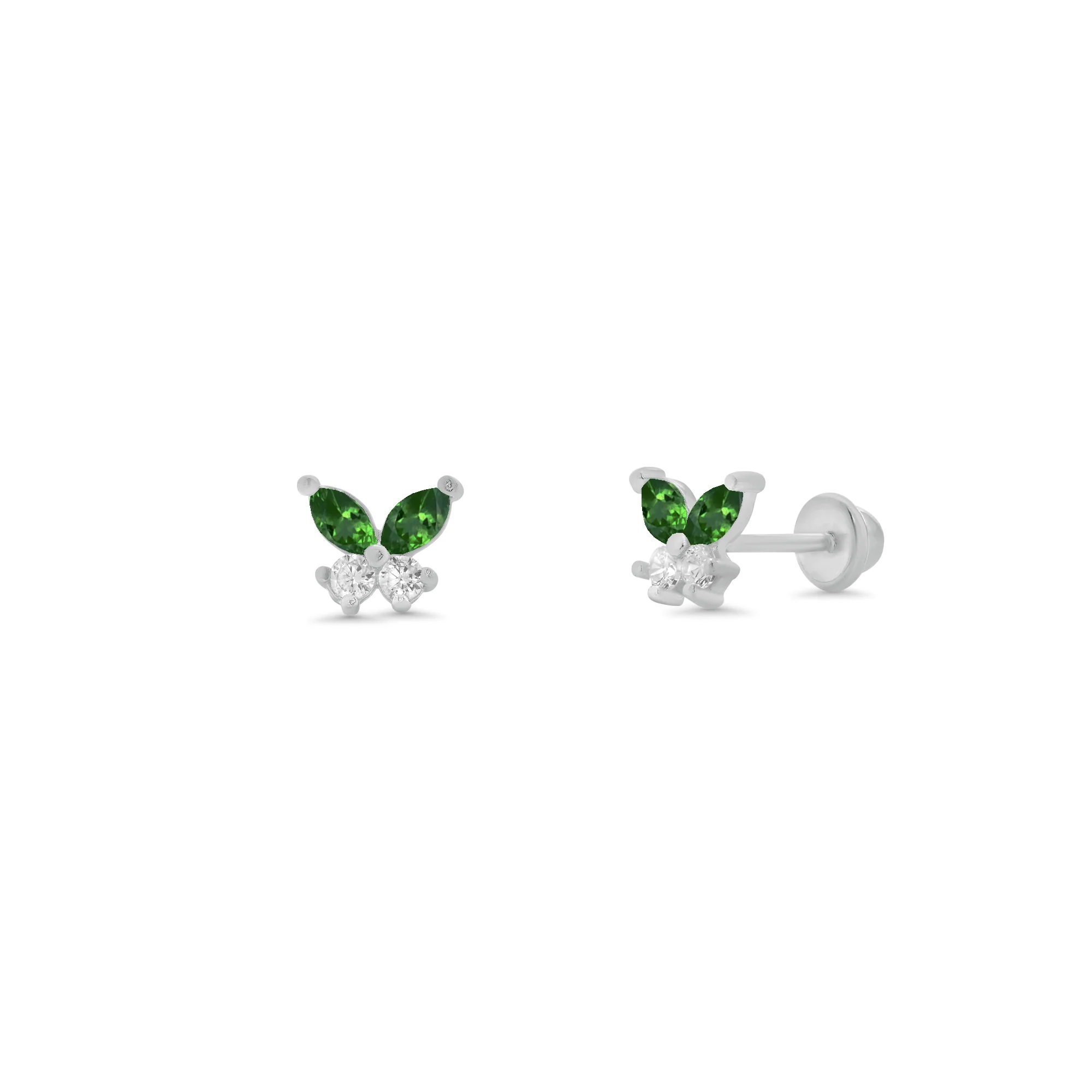 High Polished 925 Silver CZ Butterfly Earring - SIL00005 - Image 5