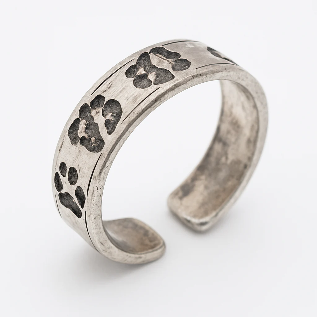 Oxidized 925 Sterling Silver Footprint Toe Ring - TR313