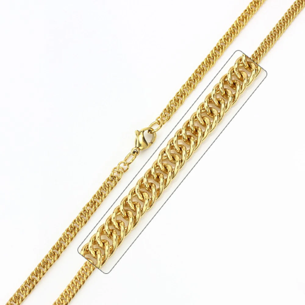 Plated Stainless Steel 2.8 MM Double Cuban Link Chain Necklace - SSC034 - Image 3