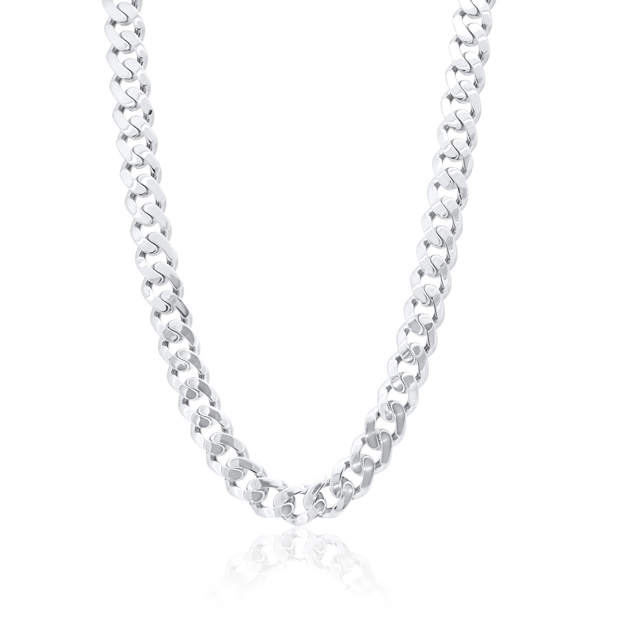Rhodium Plated 925 Sterling Silver Miami Curb Link 5.8mm Chain or Bracelet - GMN00239 | GMB00165