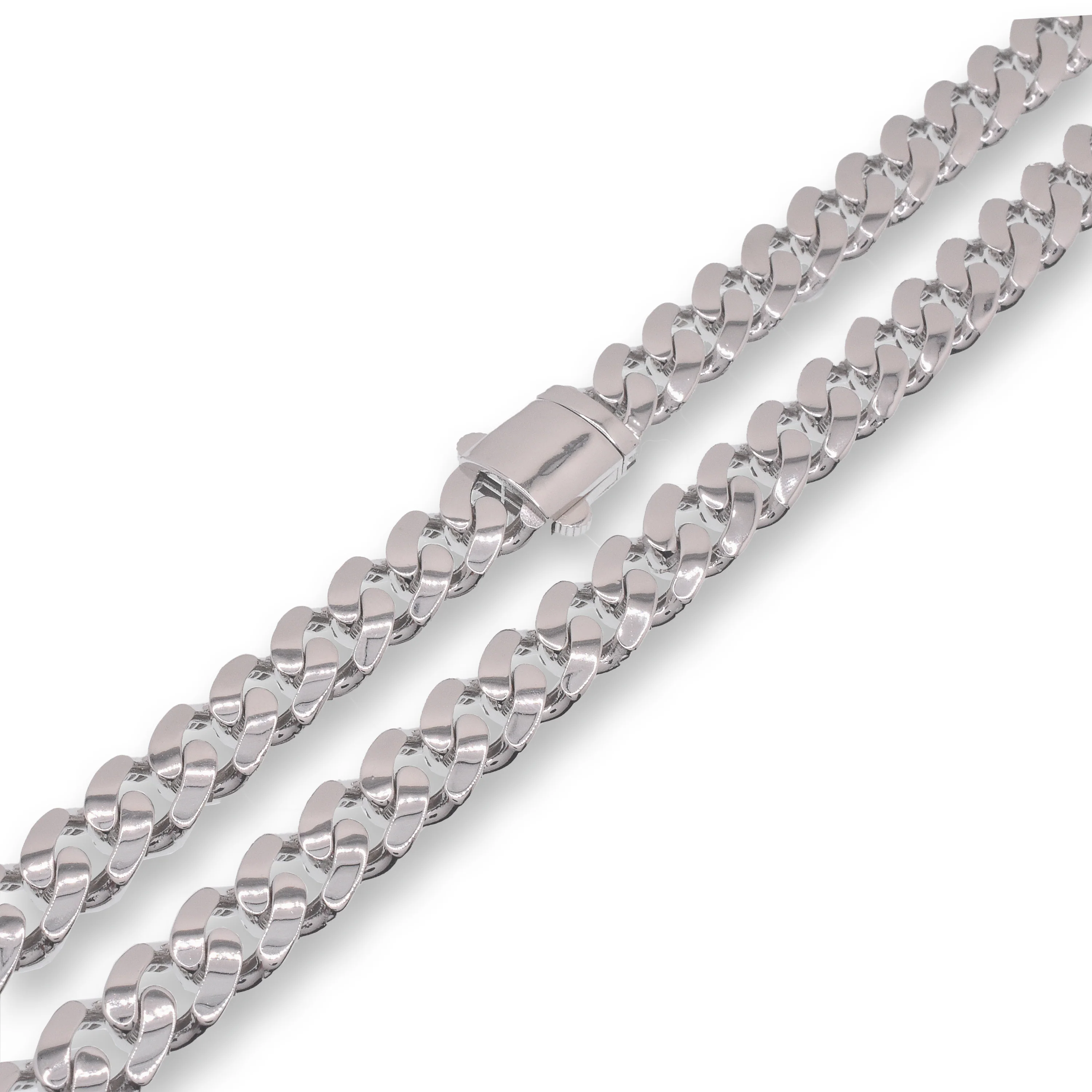 Rhodium Plated 925 Sterling Silver Miami Curb Link 5.8mm Chain or Bracelet - GMN00239 | GMB00165 - Image 2