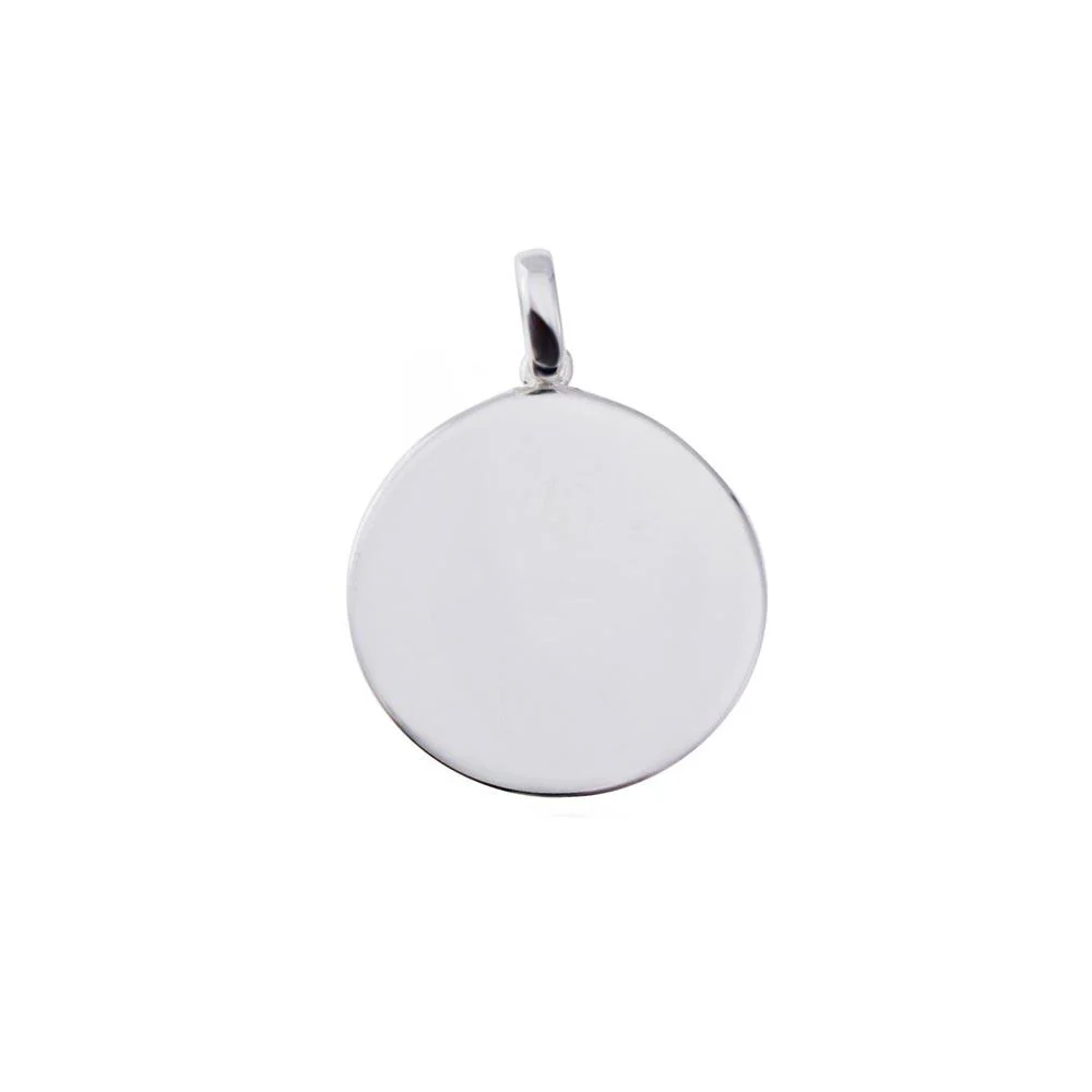 925 Sterling Silver High Polished Disc Engravable 16mm - SOP00126