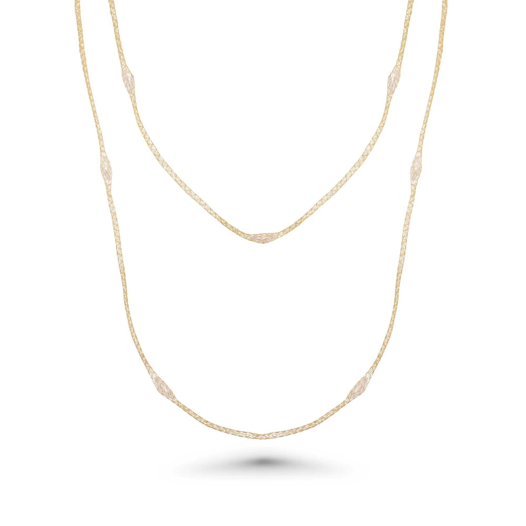 Silver 925  Rhodium Plated Mystical Chain Italian Necklace - ITN00051