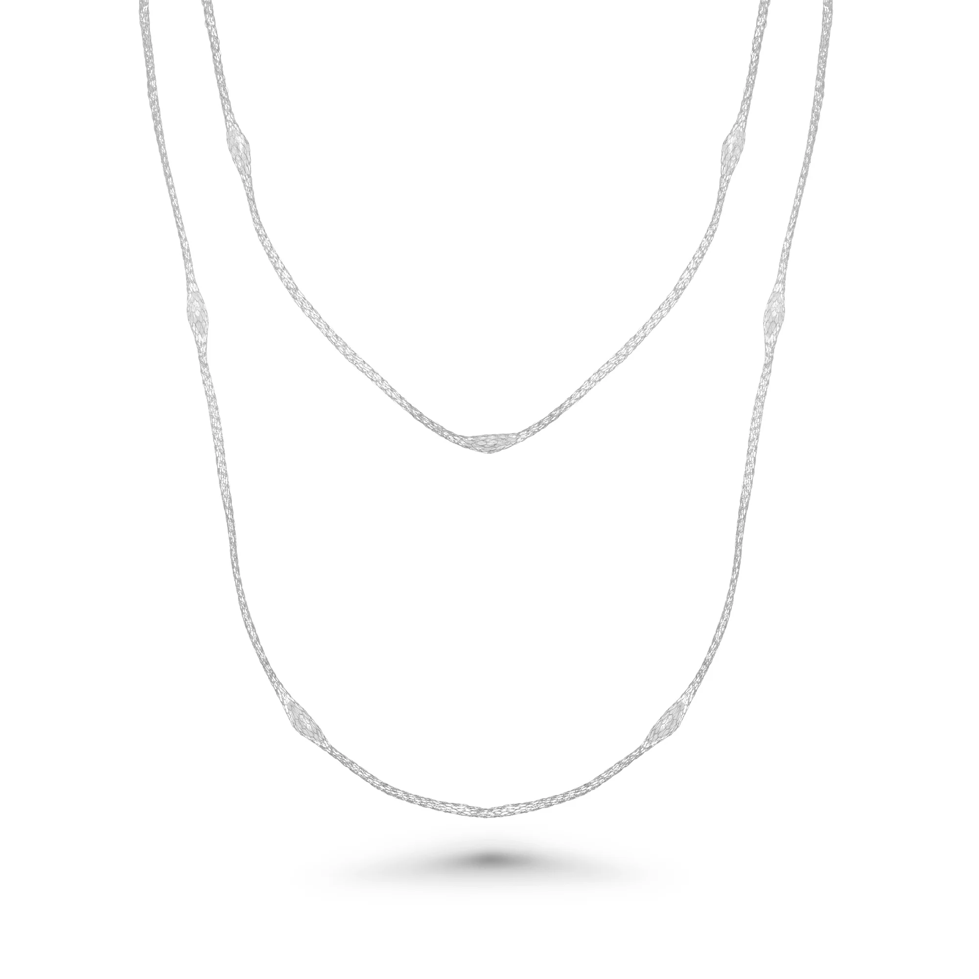 Silver 925  Rhodium Plated Mystical Chain Italian Necklace - ITN00051 - Image 4