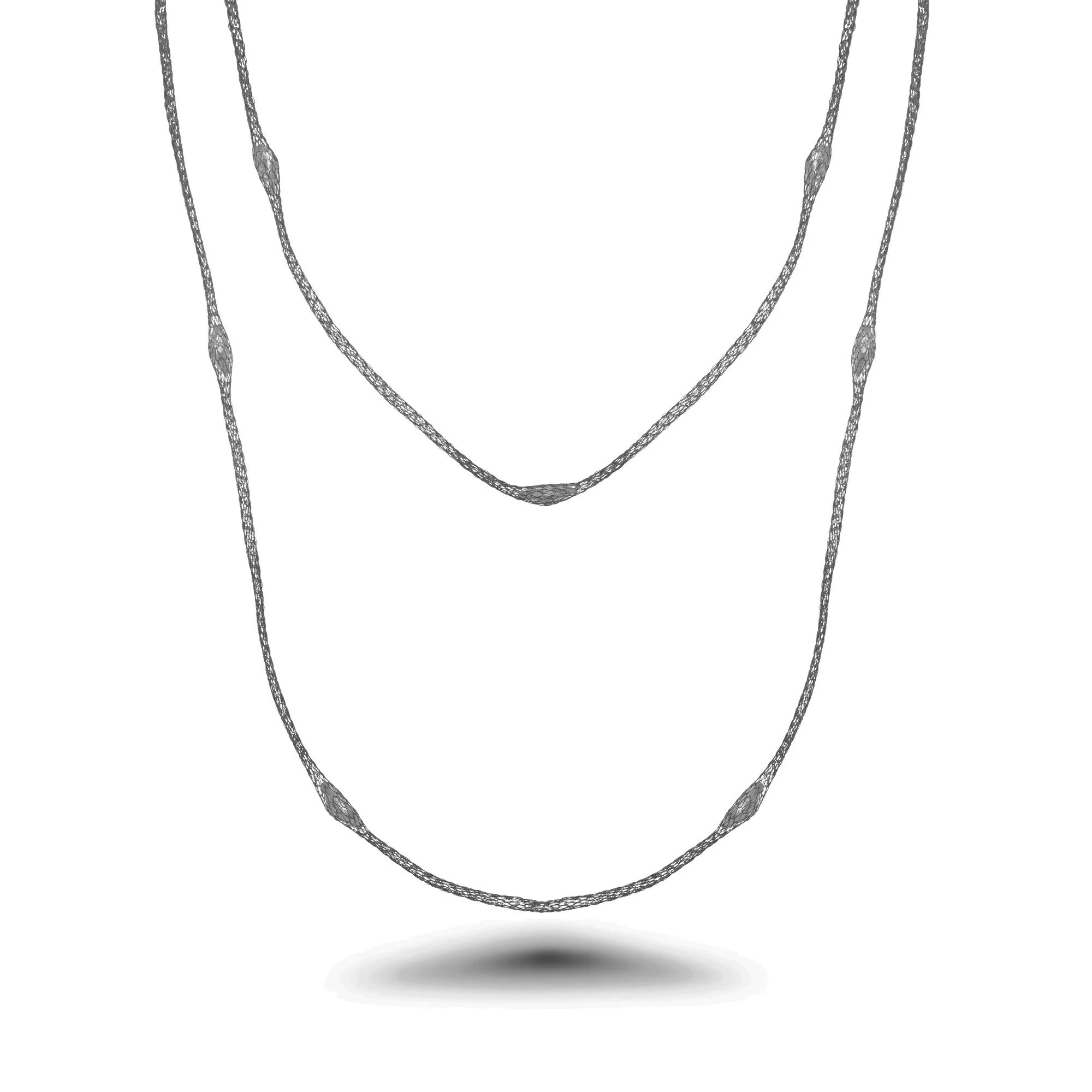 Silver 925  Rhodium Plated Mystical Chain Italian Necklace - ITN00051 - Image 5