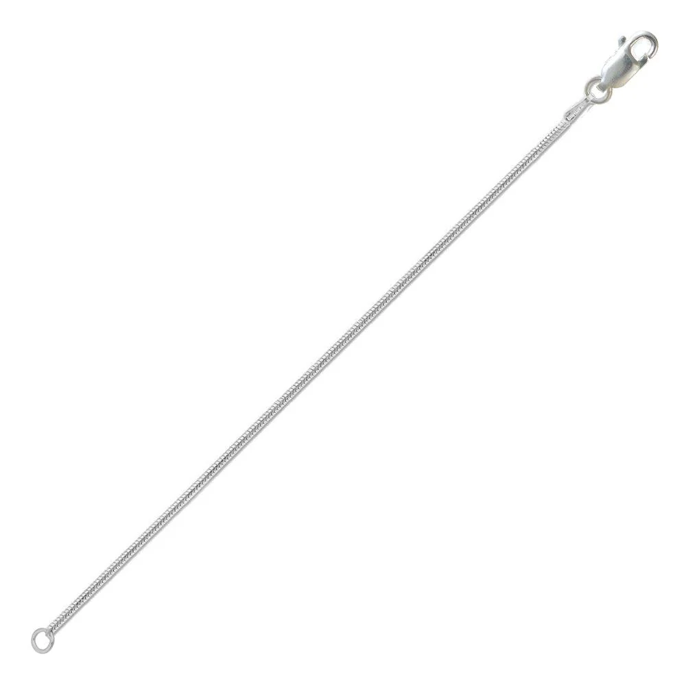 High Polished 925 Sterling Silver Round Snake 020 Anklet Adjustable - ANK00011