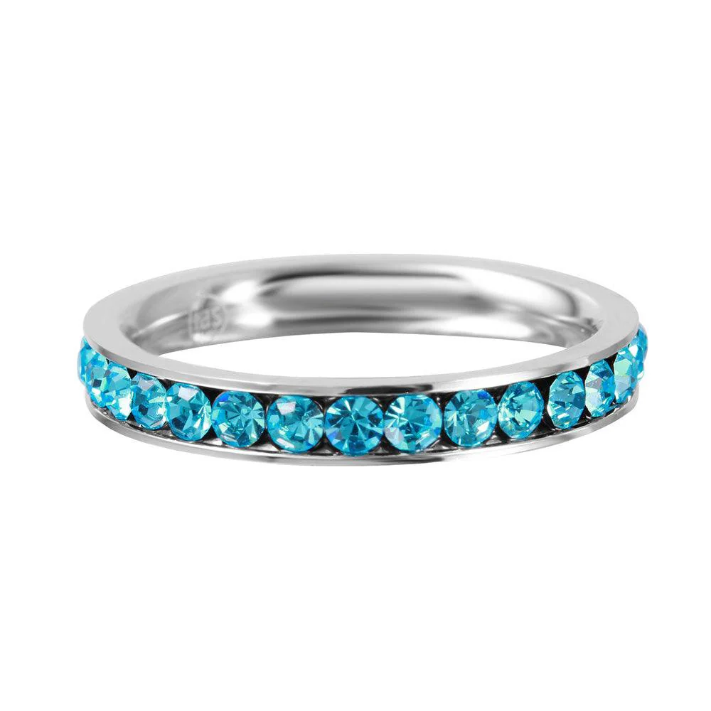 Stainless Steel CZ Eternity Band Ring December - SSR15DEC - Image 3