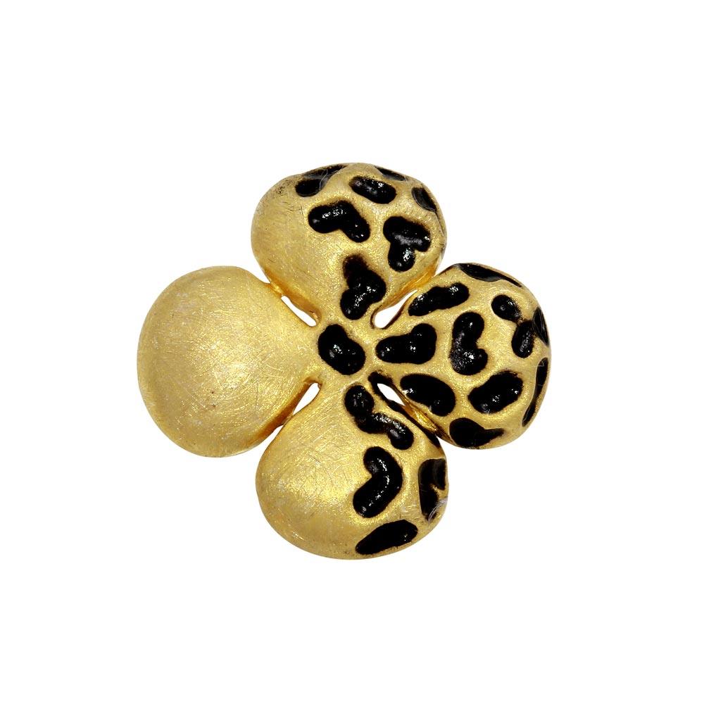 Clearance-Gold Plated 925 Sterling Silver Matte Finish Flower Pendant - SPP00010 - Image 2