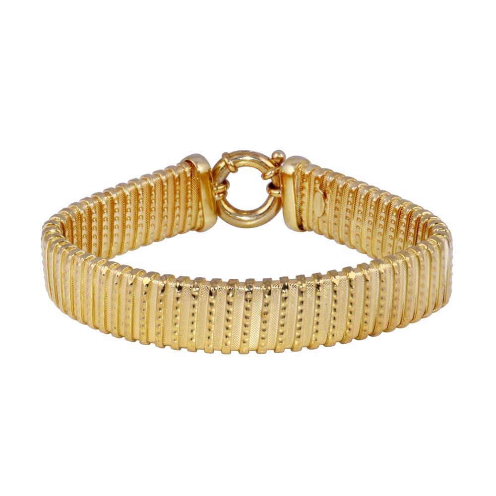 Clearance-925 Gold Plated Mesh Italian Bracelet - JPB00017GP