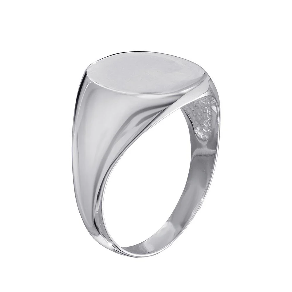 High Polished 925 Sterling Silver Oval Engravable Ring - SOR00034 - Image 2