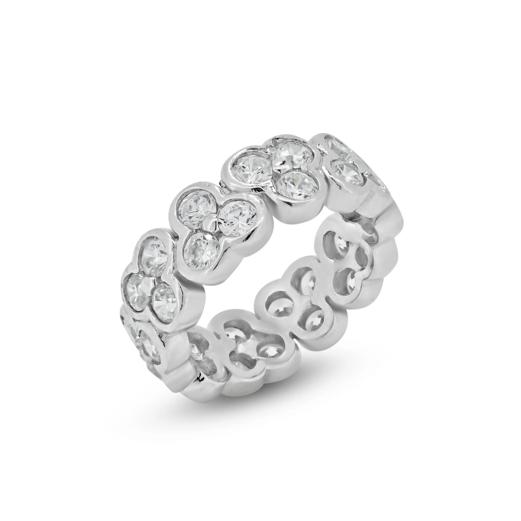 Clearance-Silver 925 Rhodium Plated 2 Princess Cut CZ Ring - STR00245