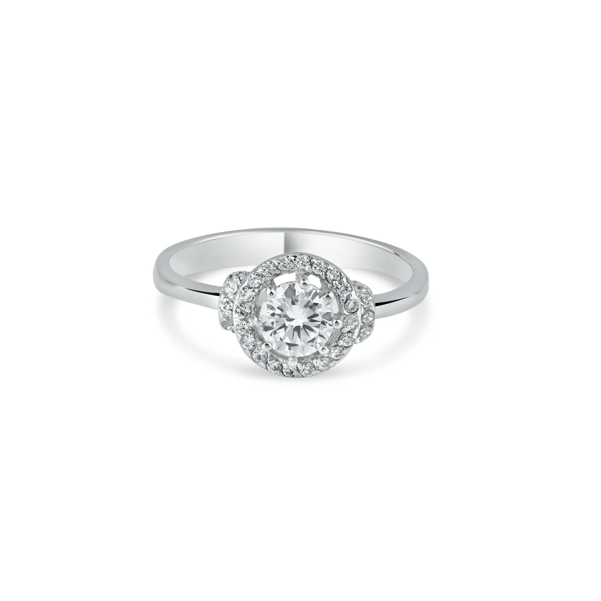 Silver 925 Rhodium Plated Cluster Ring - BGR00897 - Image 2