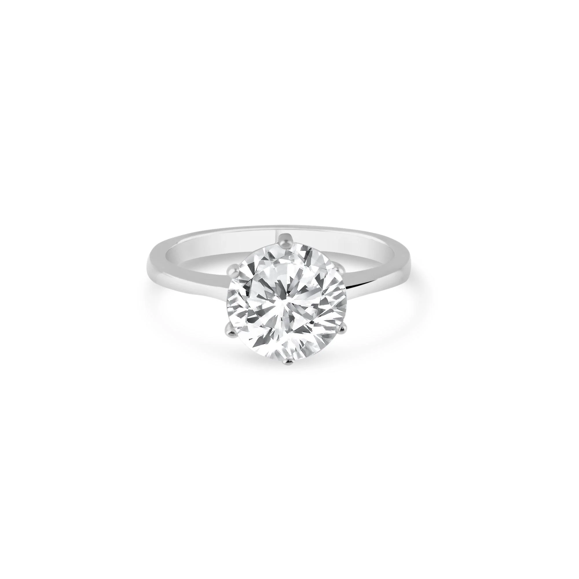 Silver 925 Rhodium Plated CZ Large Solitaire Ring - STR00599 - Image 2