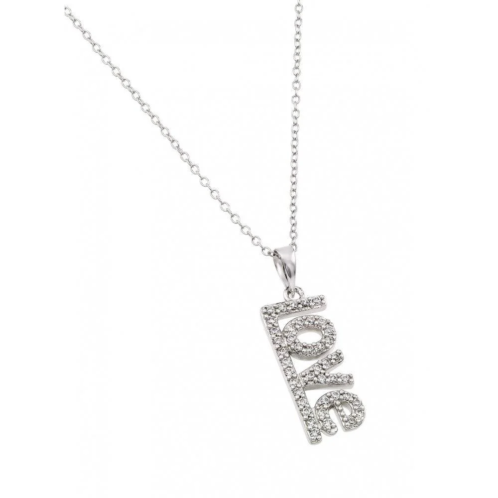 Silver 925 Rhodium Plated Love Pendant - BGP00997