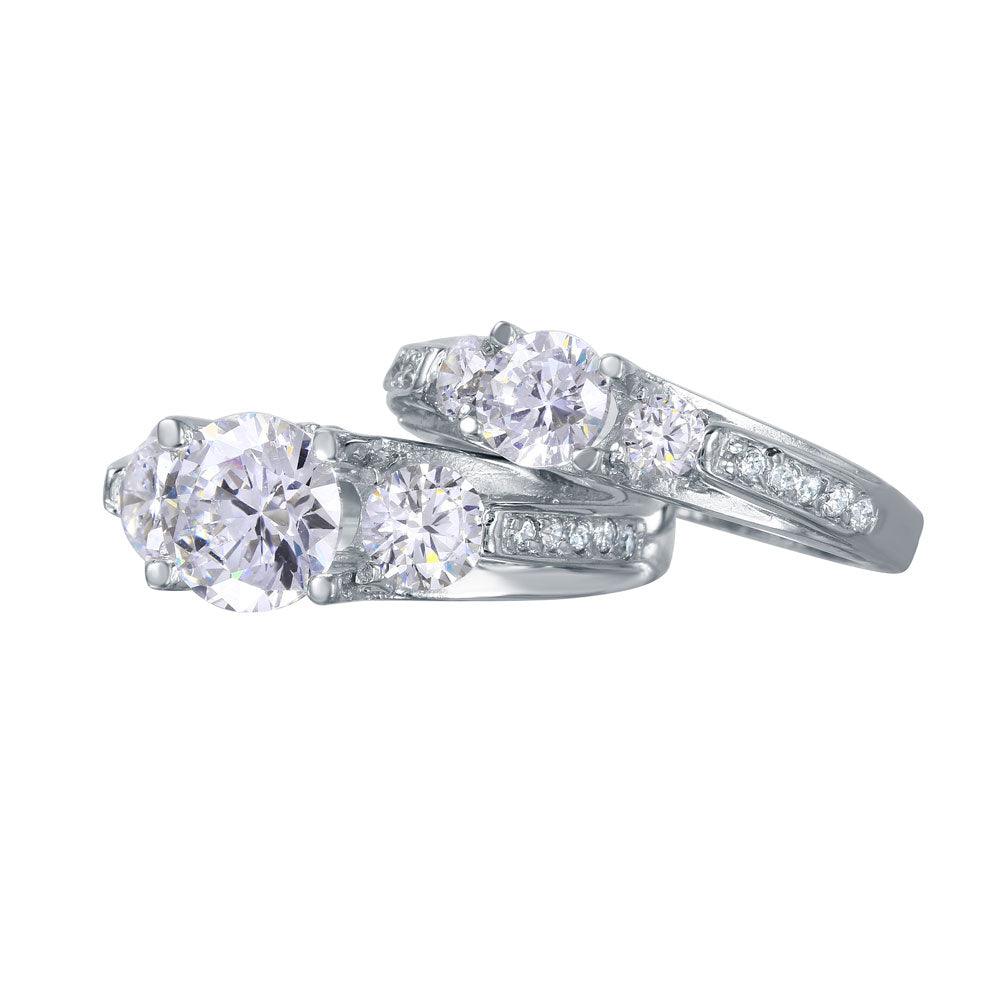 Rhodium Plated 925 Sterling Silver Stackable CZ Rings - STR01018 - Image 3