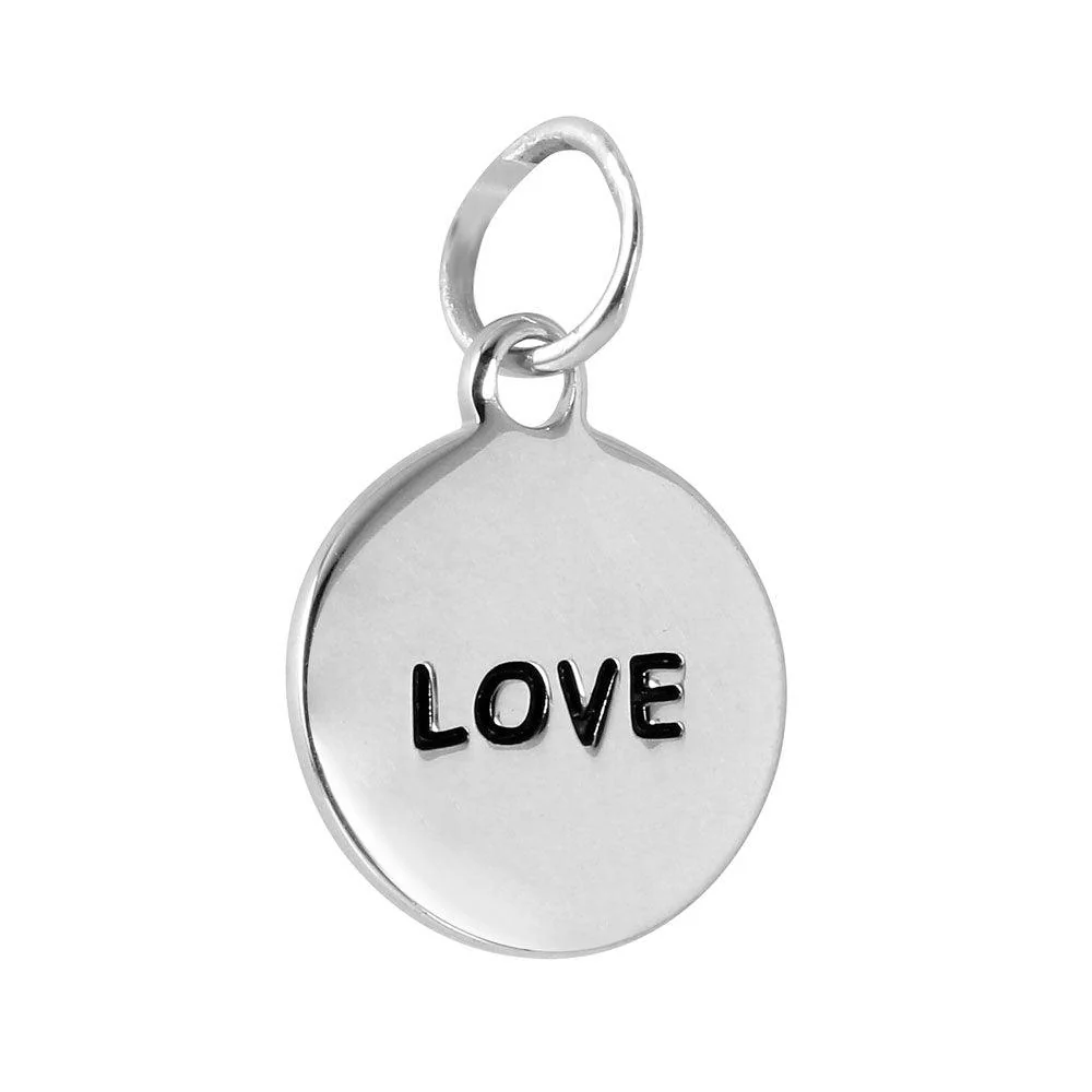 Silver 925 Small 'LOVE' Pendant - STP01107